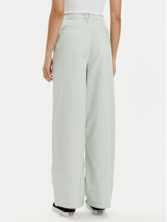 Women's Fabric Trousers Relaxed Fit Green