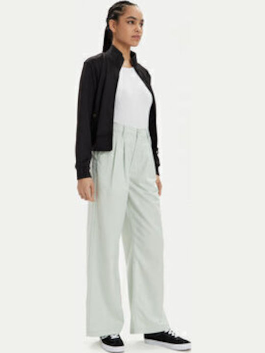 Women's Fabric Trousers Relaxed Fit Green