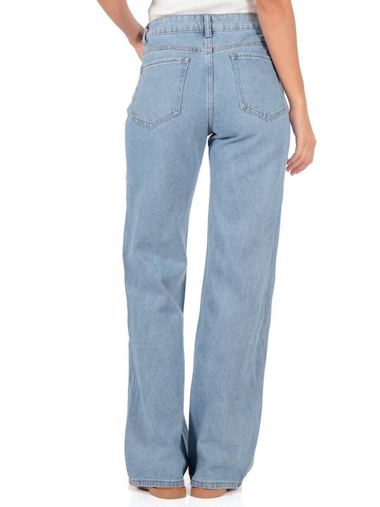 Silia D Women's Jean Trousers with Rips Blue