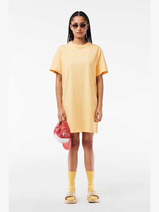 Lacoste Mini T-shirt Φόρεμα Κίτρινο
