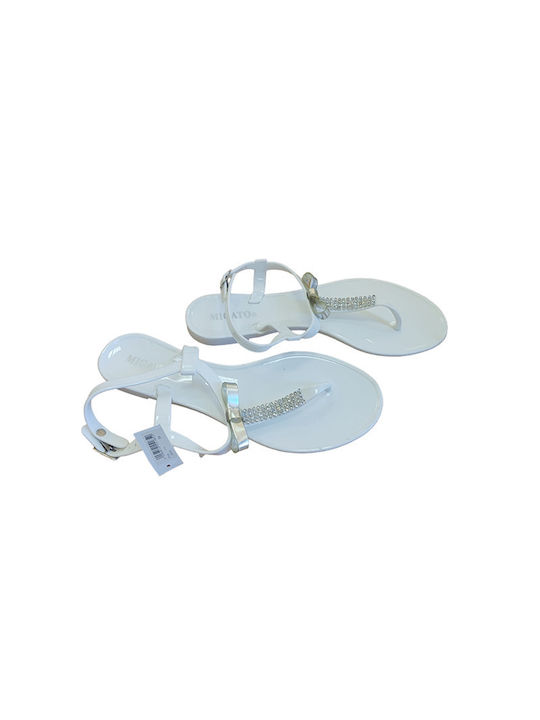 Migato Women's Flat Sandals in White Color