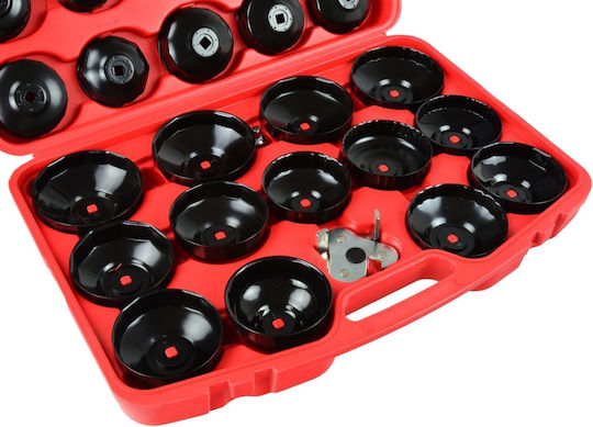 Geko Oil Filter Cup Set 30pcs for Daihatsu / Toyota / Nissan / Fiat / Renault / Mazda / Ford / Subaru / Lexus / Audi / Rover / Chrysler / Opel / VW / Mercedes Benz / Isuzu / Lancia / Porsche / Bmw / Honda / Volvo / Peugeot / Citroen / Mitsubishi