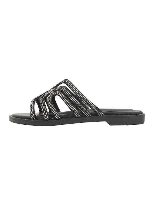 Gianna Kazakou Women's Flat Sandals in Black Color