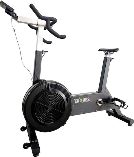 Luxury Fitness Upright Exercise Bike with Air Resistance and Wheels