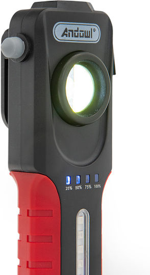 Andowl Rechargeable Flashlight LED with Maximum Brightness 400lm Black