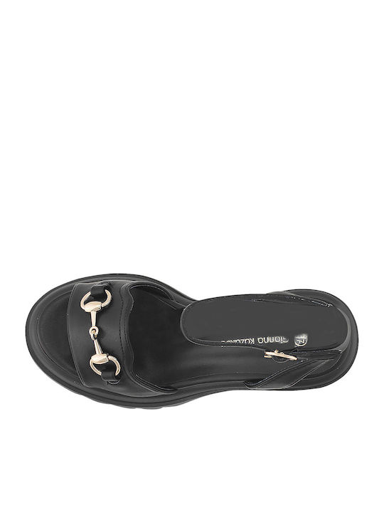 Sadel Leather Sandals Black