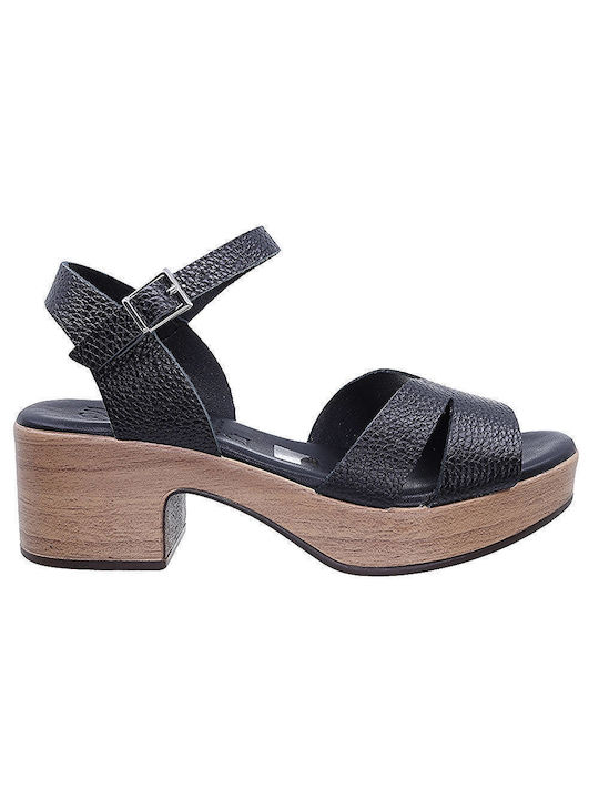 Oh My Sandals Piele Sandale dama in Culorea Negru