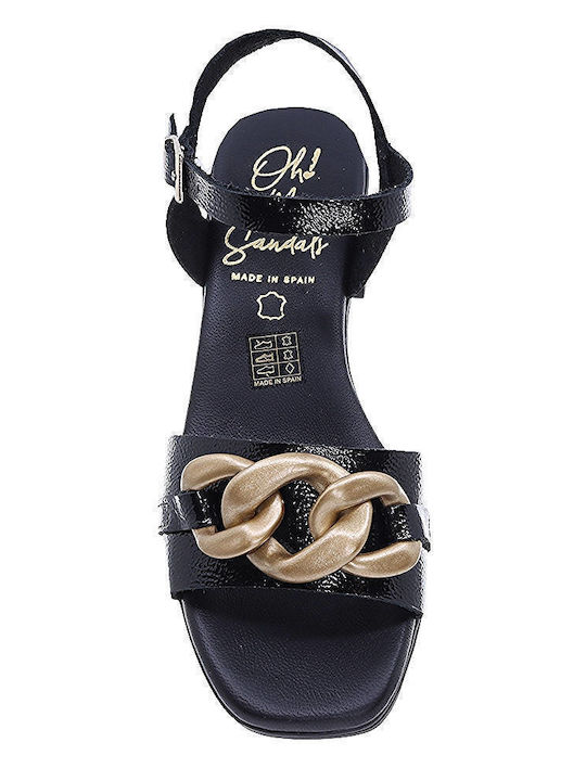 Oh My Sandals Sandale dama din Lac in Culorea Negru