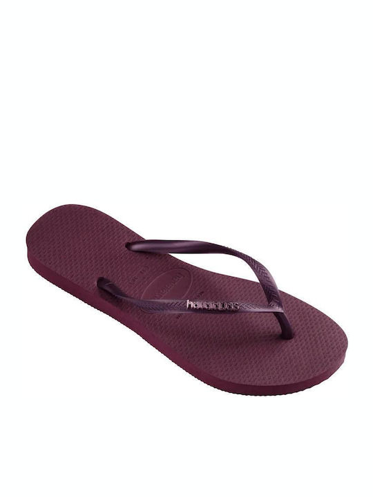 Havaianas Slim Logo Σαγιονάρες σε Μωβ Χρώμα