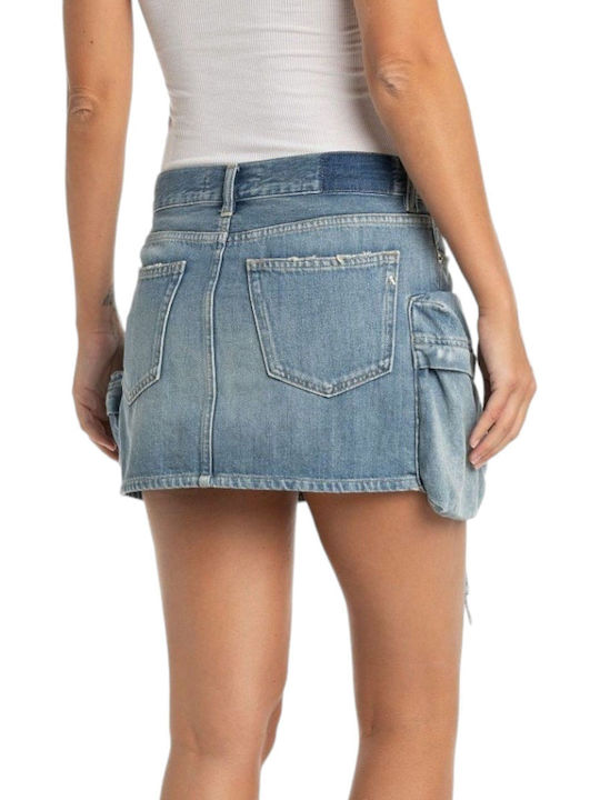 Replay Denim Mini Skirt in Blue color