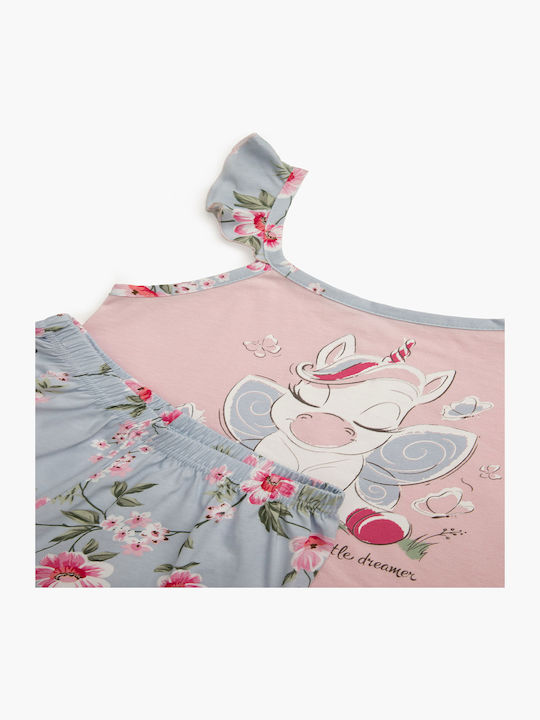 Minerva Kids' Pajamas Summer Pink Unicorn