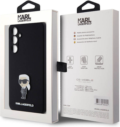 Karl Lagerfeld Ikonik Задна корица Силикон Черен (Galaxy S23 FE)