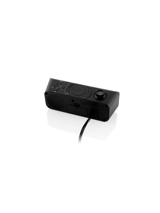 JVC Ceas De Masă Digital Led Cu Ceas Deșteptător Și Radio Negru RA-E211B