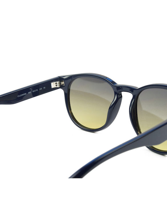 Calvin Klein Unisex Sunglasses with Blue Plastic Frame and Yellow Gradient Lens CKJ22609S 400