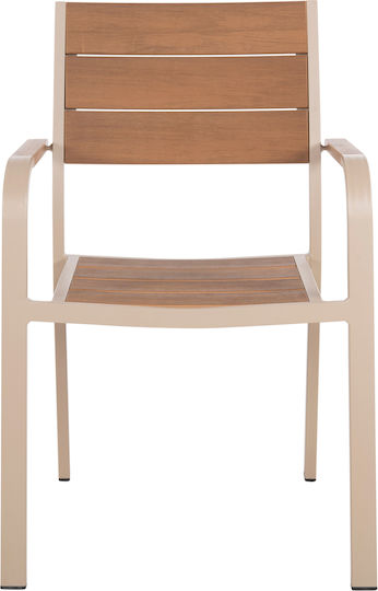 Outdoor Aluminum Outdoor Chair Champagne 55x52x86cm