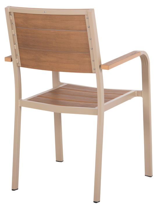 Gartenstühle Aluminium Champagner 55x52x86cm