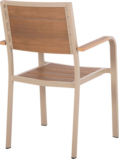 Outdoor Aluminum Outdoor Chair Champagne 55x52x86cm