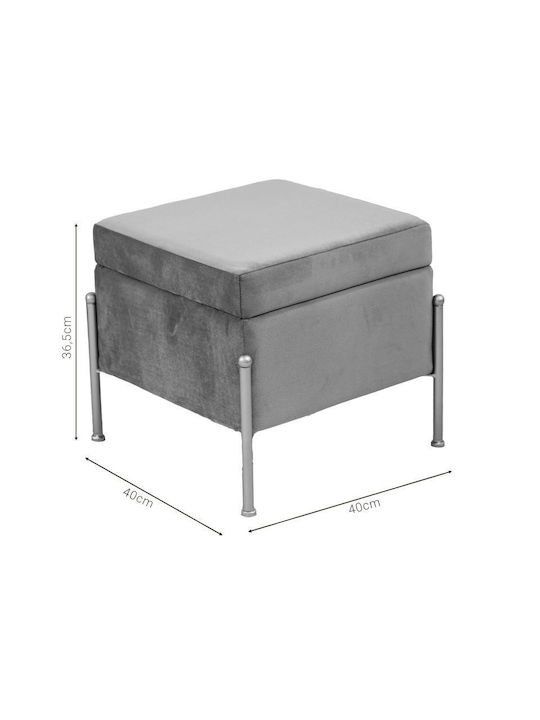 Stool For Living Room With Storage Space Upholstered with Velvet Panton Sapio Apple-Gold 40x40x36.5cm