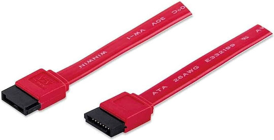 Cable Manhattan Sata-m/m Shielded 0.5m Red