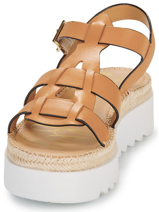 Flache Sandalen für Damen in Braun Farbe