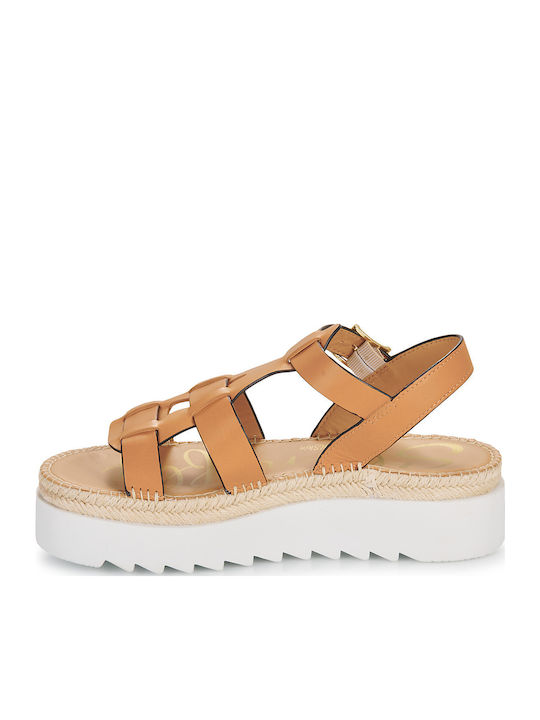 Flache Sandalen für Damen in Braun Farbe