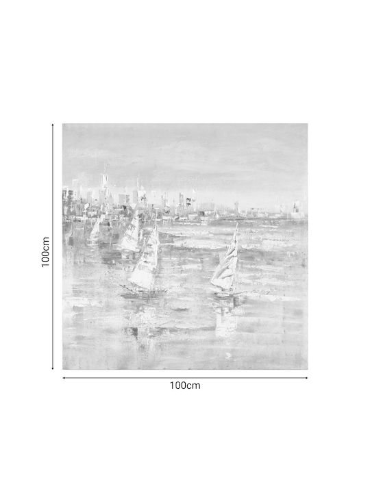 Inart Watery Πίνακας σε Καμβά 100x100cm