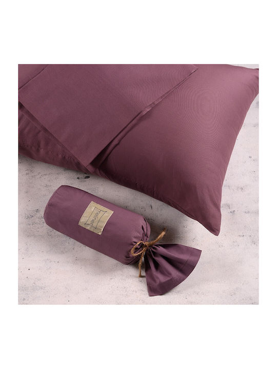 Melinen Sheet Super-Double with Elastic 160x200+32cm. Urban Line Plum