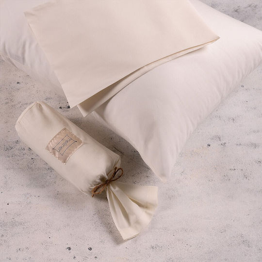 Melinen Set Cearșafuri cu Elastic 160x200+32cm. Urban Line Ecru 4buc