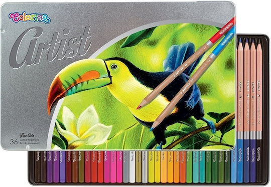 Цветни моливи за художници Colorino 36 цвята в метална кутия