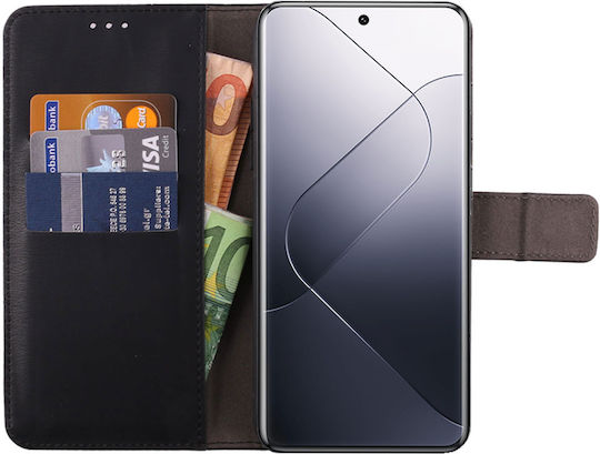 Volte-Tel Buchen Sie Synthetisches Leder Schwarz (Xiaomi 14 Pro)