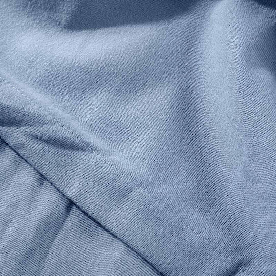 Peiraiki Patraiki Cearșaf Single Flanel 170x280cm. Dusk blue