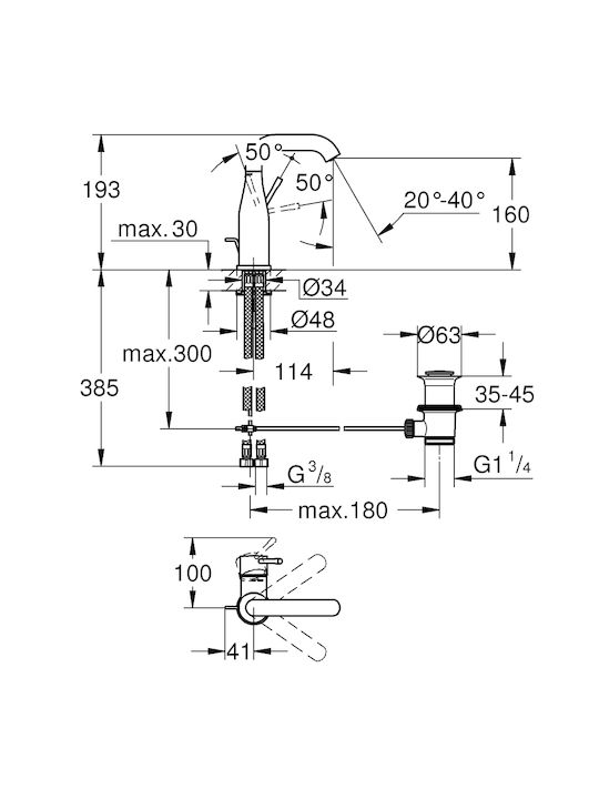 Grohe Essence Zähler Kupfer