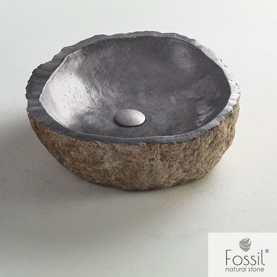 Fossil Vero Riverstone Επικαθήμενος Νιπτήρας Πέτρινος 30x30x15cm Riverstone Fossil Vero Riverstone Επικαθήμενος Νιπτήρας Πέτρινος 30x30x15cm Riverstone