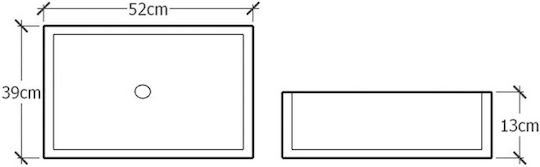 Sanitec Castello Aufgesetztes Waschbecken aus Synthetischem Material 52x39x13cm Anthracit