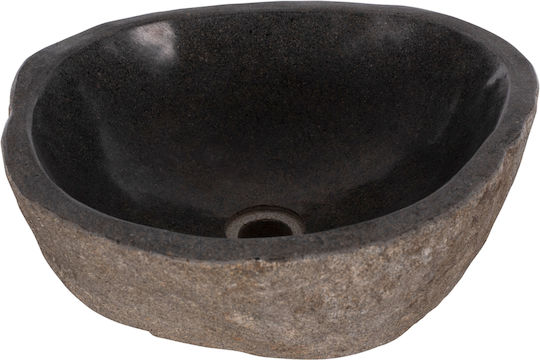 HomeMarkt Aufgesetztes Waschbecken Stein 55x44x16cm Grey