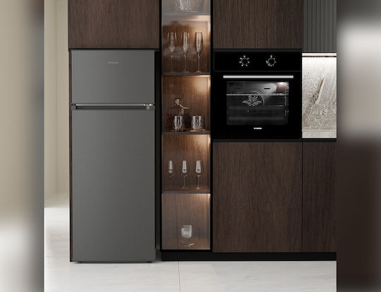 Hyundai Ψυγείο Δίπορτο 210lt Υ143xΠ55xΒ55εκ. Inox HRDS23-2631B