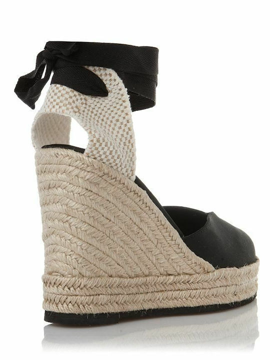 Damenplattformen im Espadrilles-Stil Schwarz