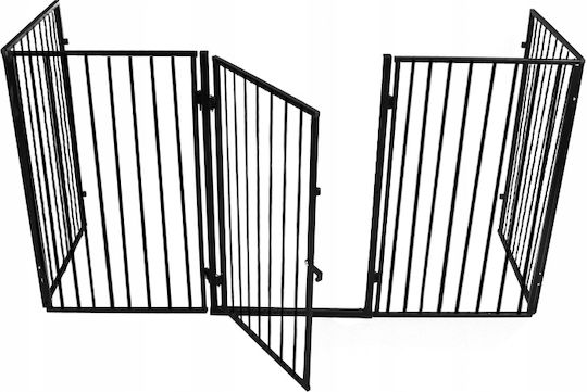 Ecran de protecție pentru șemineu din metal 74.5x74.5cm Negru
