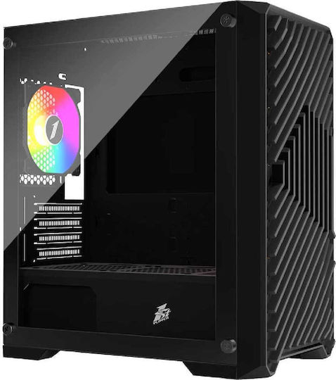 1STPLAYER Trilobite T5 Gaming Mini Tower Κουτί Υπολογιστή με Πλαϊνό Παράθυρο Μαύρο
