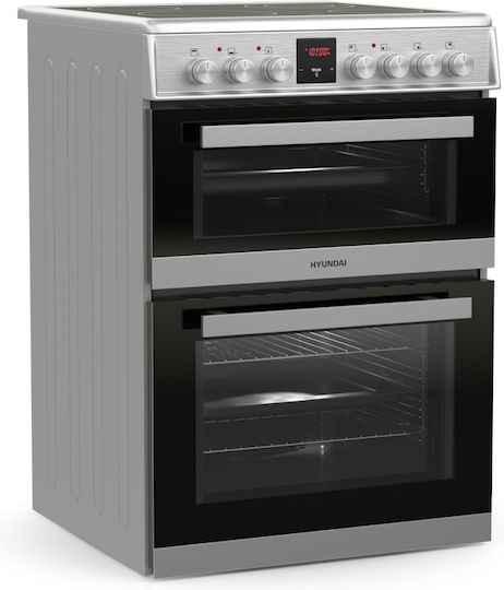 Hyundai Κουζίνα 61lt με Κεραμικές Εστίες Π60εκ. Inox
