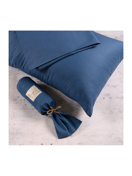 Melinen Sheet for Single Bed 170x270cm. Urban Line Blue