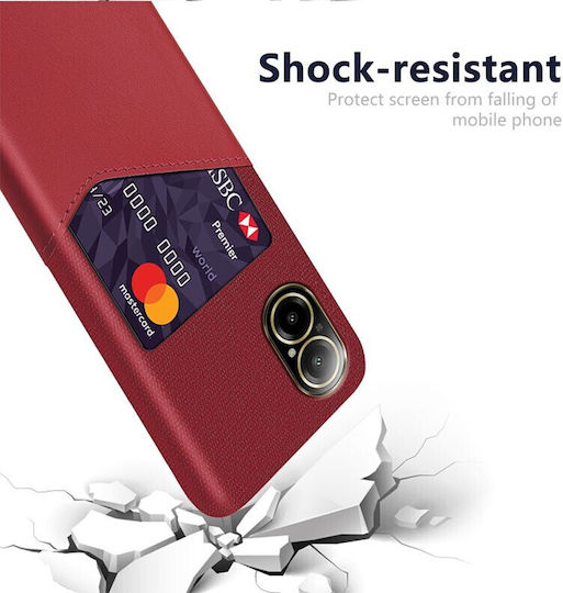 Card Slot Umschlag Rückseite Kunststoff Rot (Realme C67)
