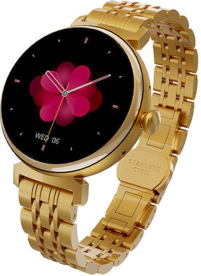HiFuture Aura Edelstahl Smartwatch mit SIM und Pulsmesser (Gold)