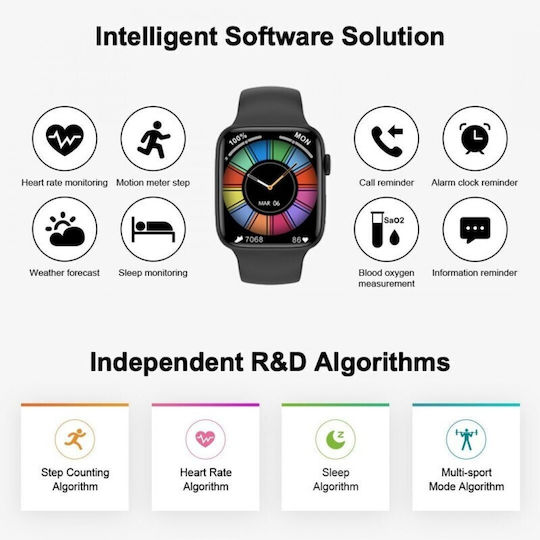 NO.1 DT8 Ultra+ Smartwatch με Παλμογράφο (Λευκό)