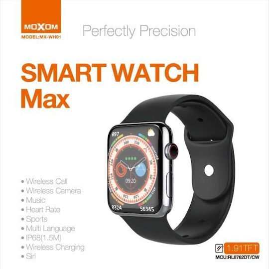 Moxom MX-WH01 Smartwatch με Παλμογράφο (Μαύρο)