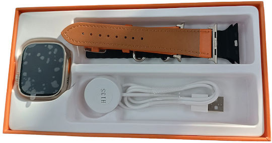 Max W9 Ultra 49mm Smartwatch με Παλμογράφο (Πορτοκαλί)