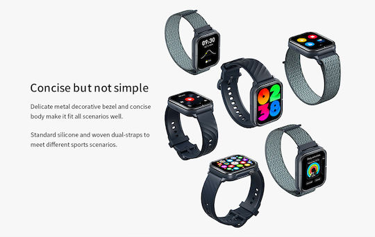 Mibro C3 Smartwatch με Παλμογράφο (Μαύρο)