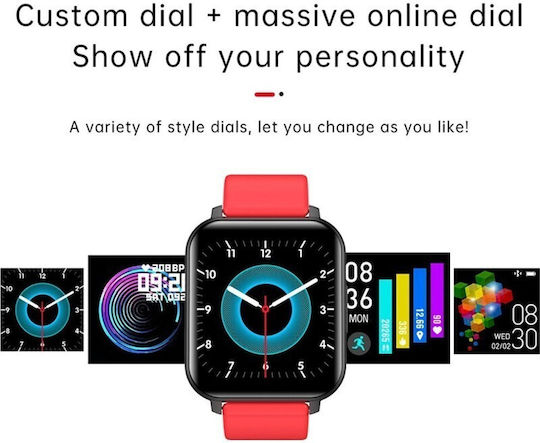 T55 Smartwatch mit Pulsmesser (Rosa)