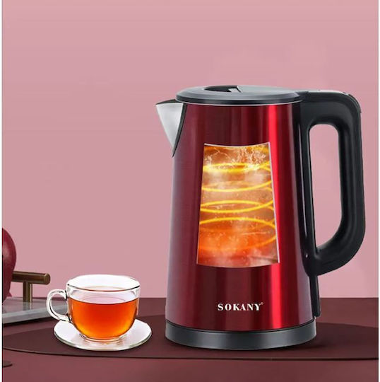 Sokany Kettle 2.5lt 1500W Red