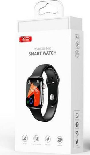 XO M50 Aluminium 44mm Smartwatch με Παλμογράφο (Μαύρο)